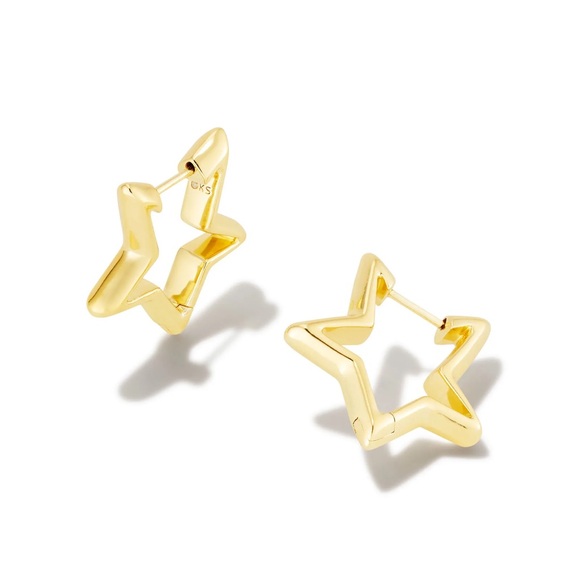 Kendra Scott Star Huggie Earrings in Gold - Picture 1 of 2